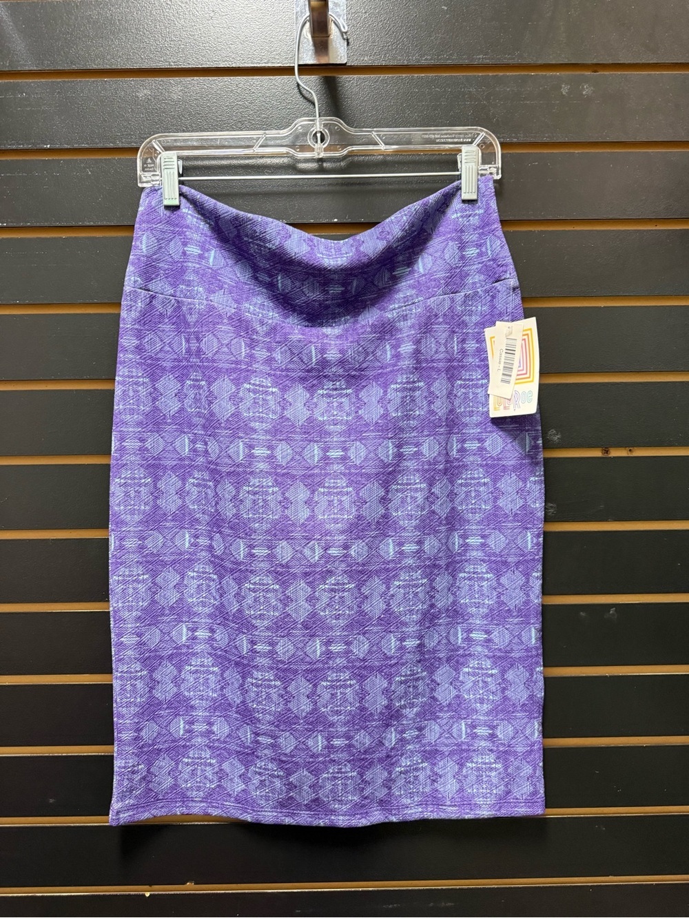 NWT LuLaRoe Cassie Pencil Skirt Purple Textured Print Size L